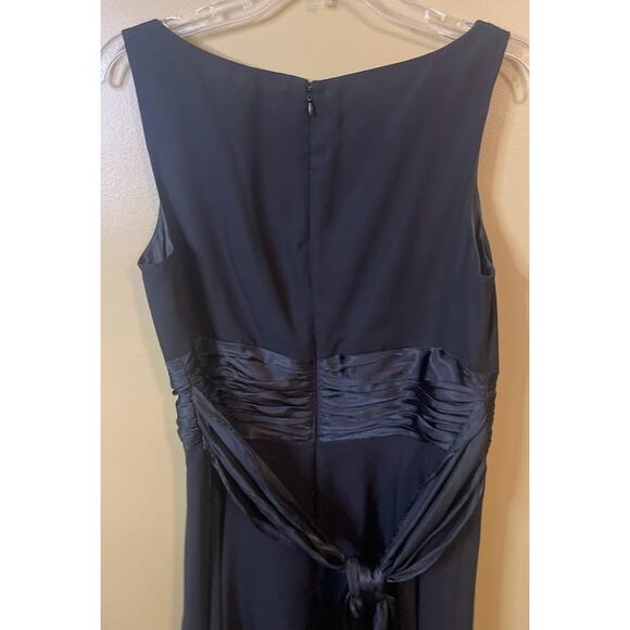 London Times Black V-Neck Chiffon Cocktail Dress Size 12 - Picture 7 of 7
